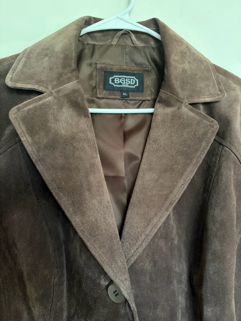 Vintage Brown Suede Leather Blazer XL Western Boho Y2K Jacket Tailored 90s - Picture 8 of 10